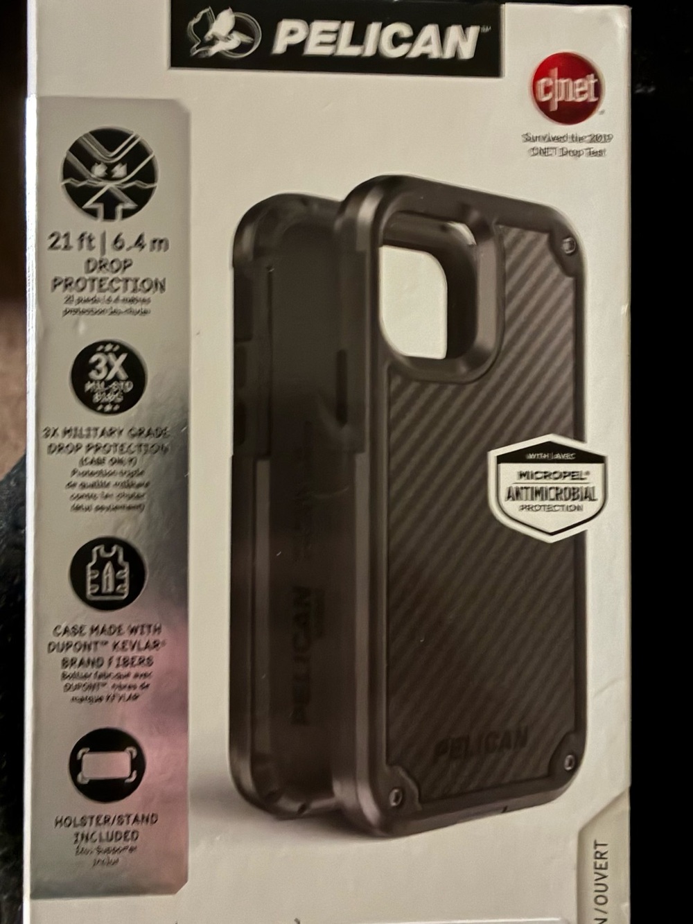 Pelican Black Rugged Antimicrobial Phone Case